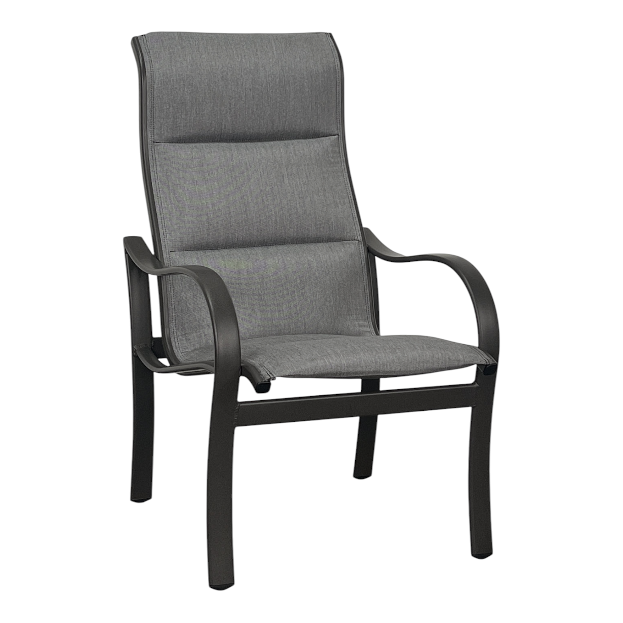 SHORELINE PADDED SLING HIGH BACK DINING CHAIR, PAN. GRAPHITE