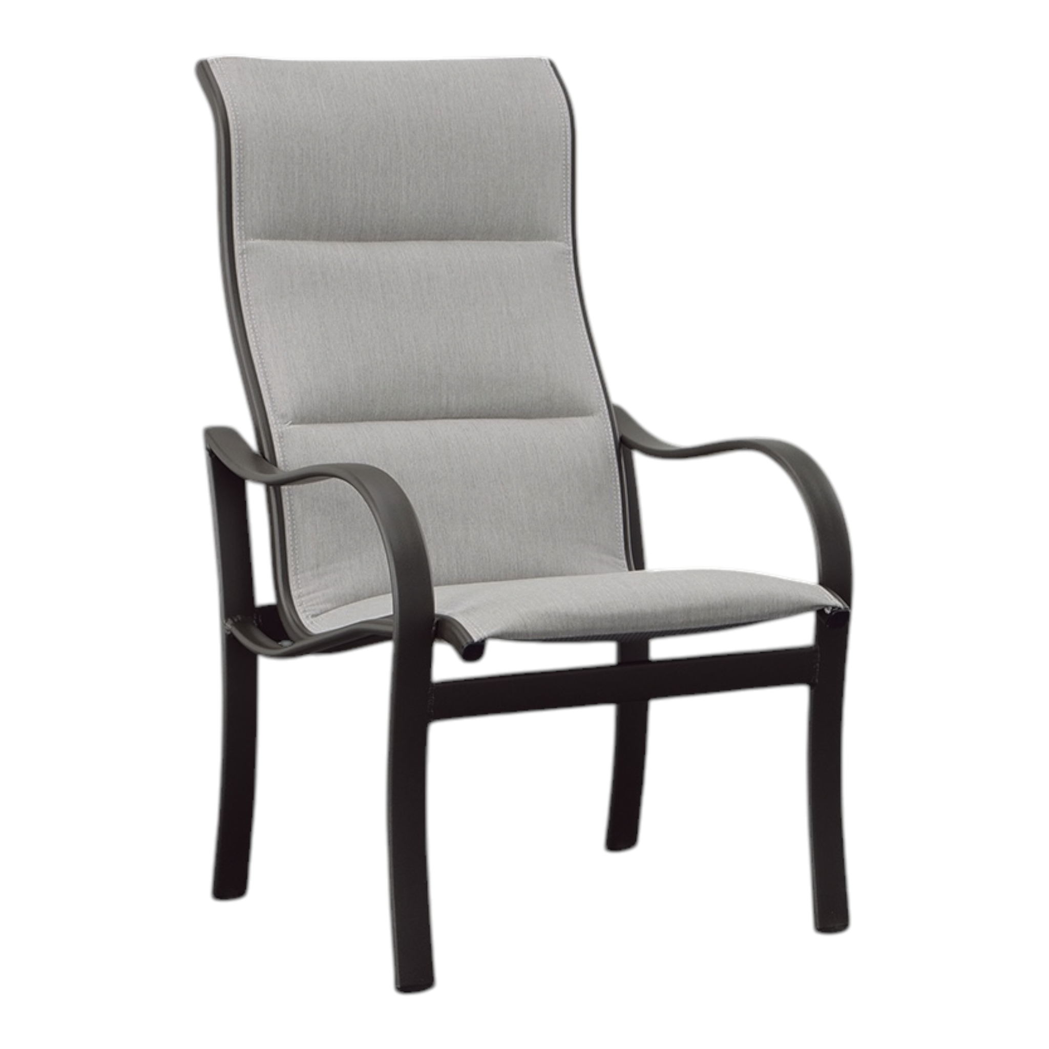 SHORELINE PADDED SLING HIGH BACK DINING CHAIR, PAN. SMOKE GREY