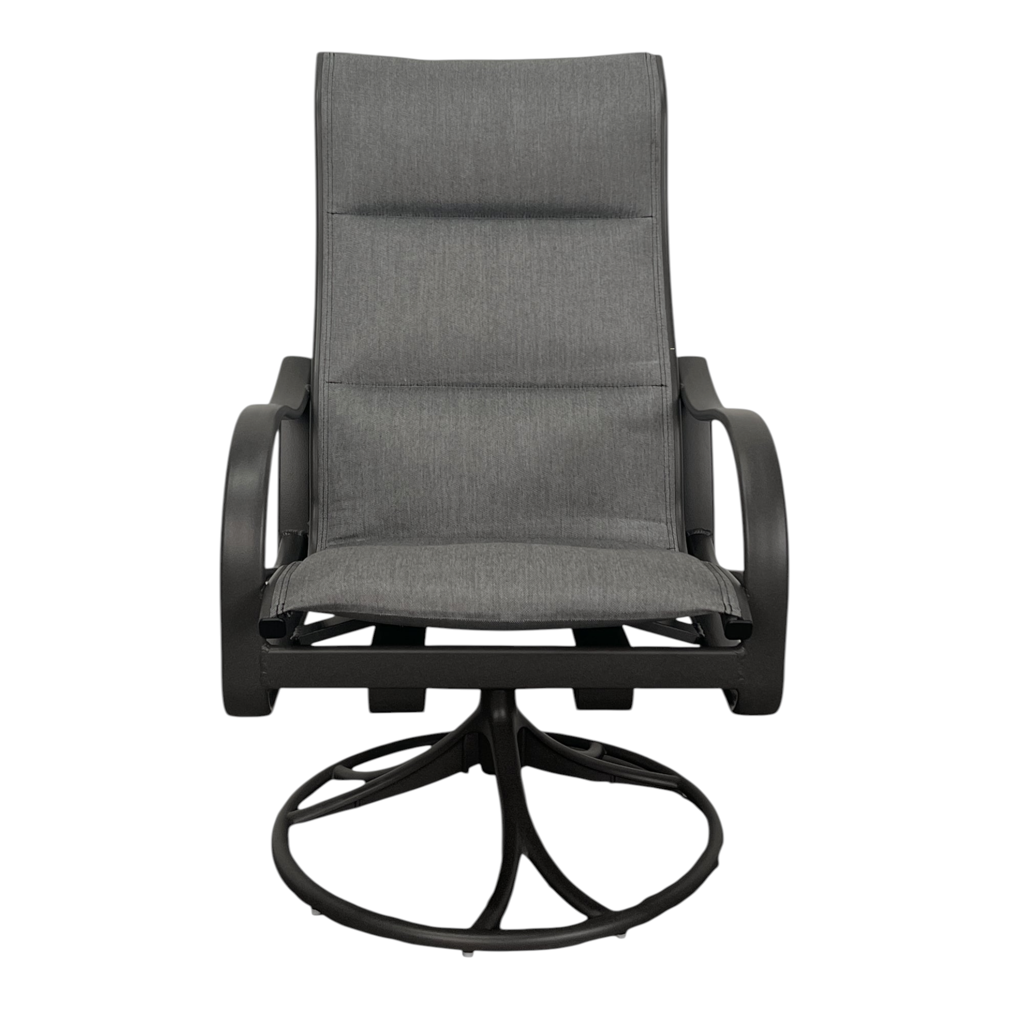 SHORELINE PADDED SLING HIGH BACK SWIVEL ROCKER, PAN. GRAPHITE