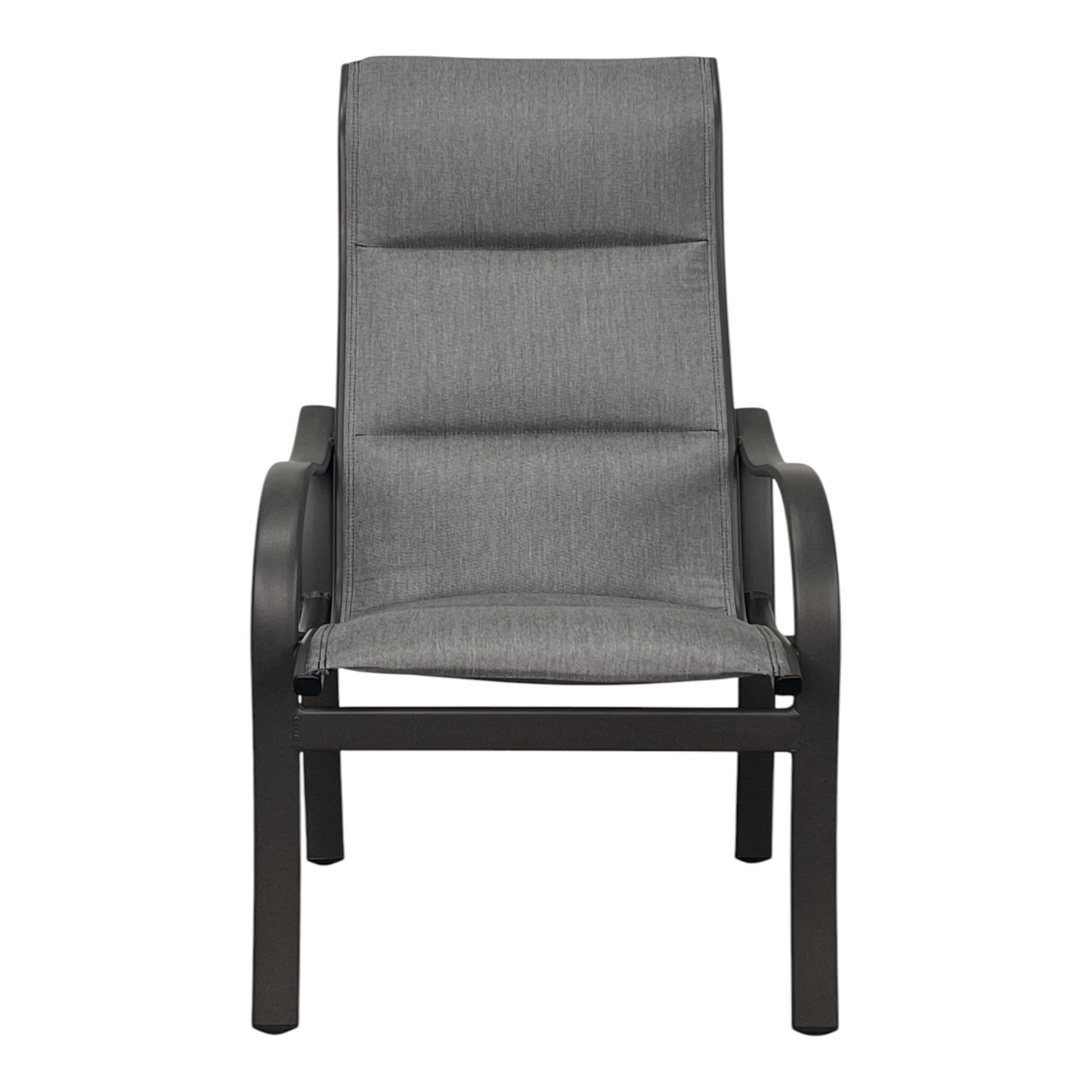 SHORELINE PADDED SLING HIGH BACK DINING CHAIR, PAN. GRAPHITE