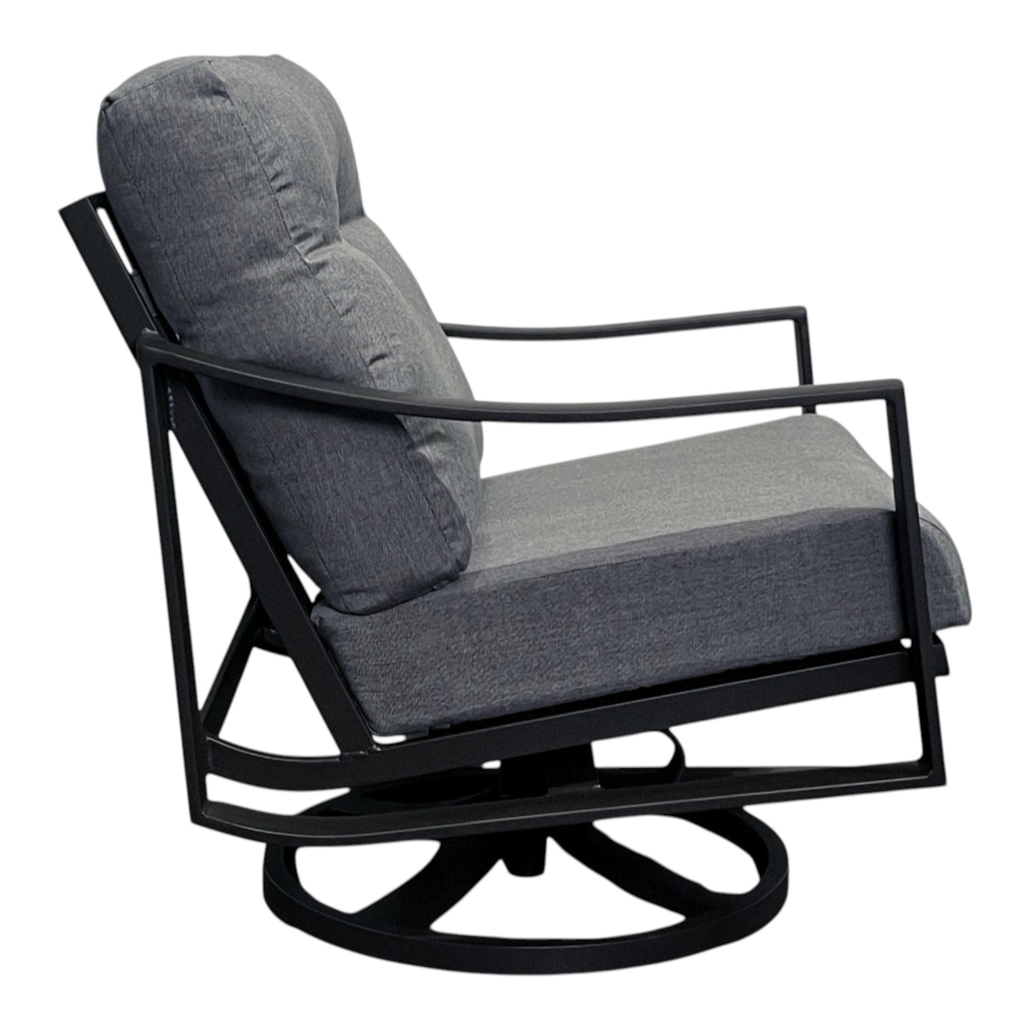 KENZO CUSHION SWIVEL LOUNGE CHAIR, PANAMA GRAPHITE