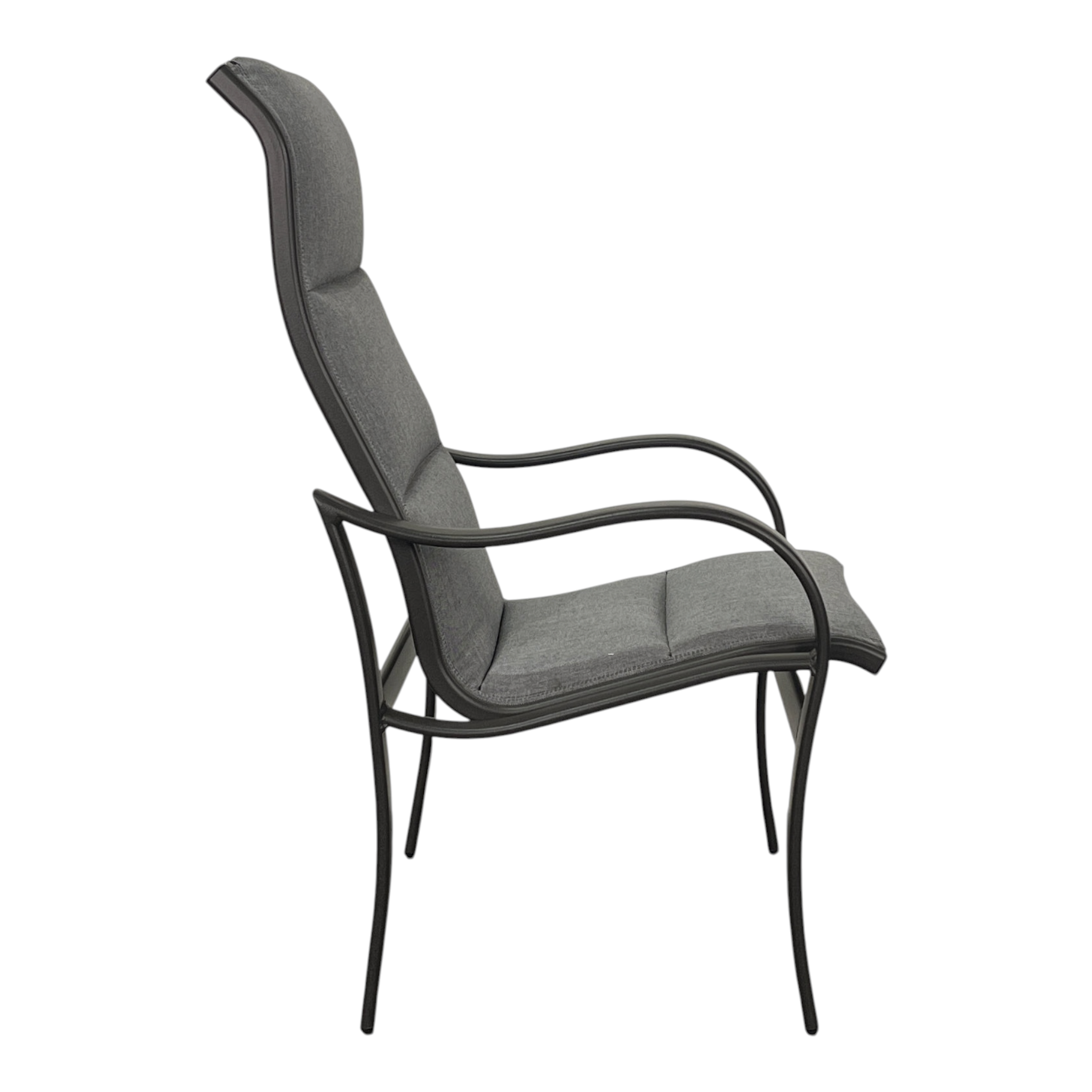 SHORELINE PADDED SLING HIGH BACK DINING CHAIR, PAN. GRAPHITE