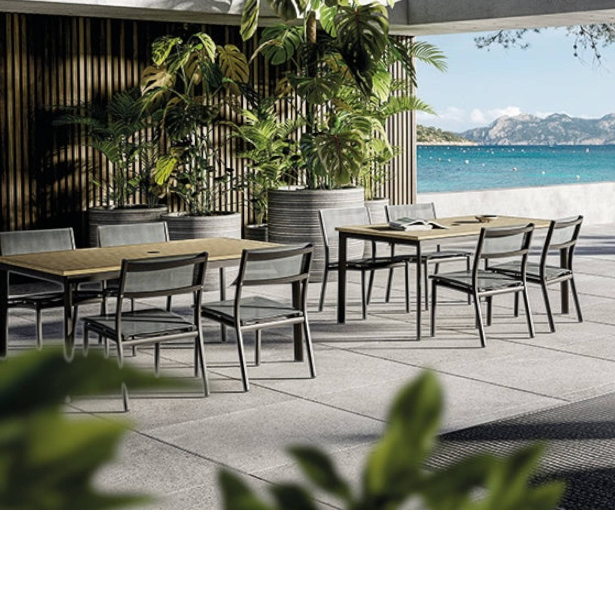METZ 63" DINING TABLE, TEAK TOP