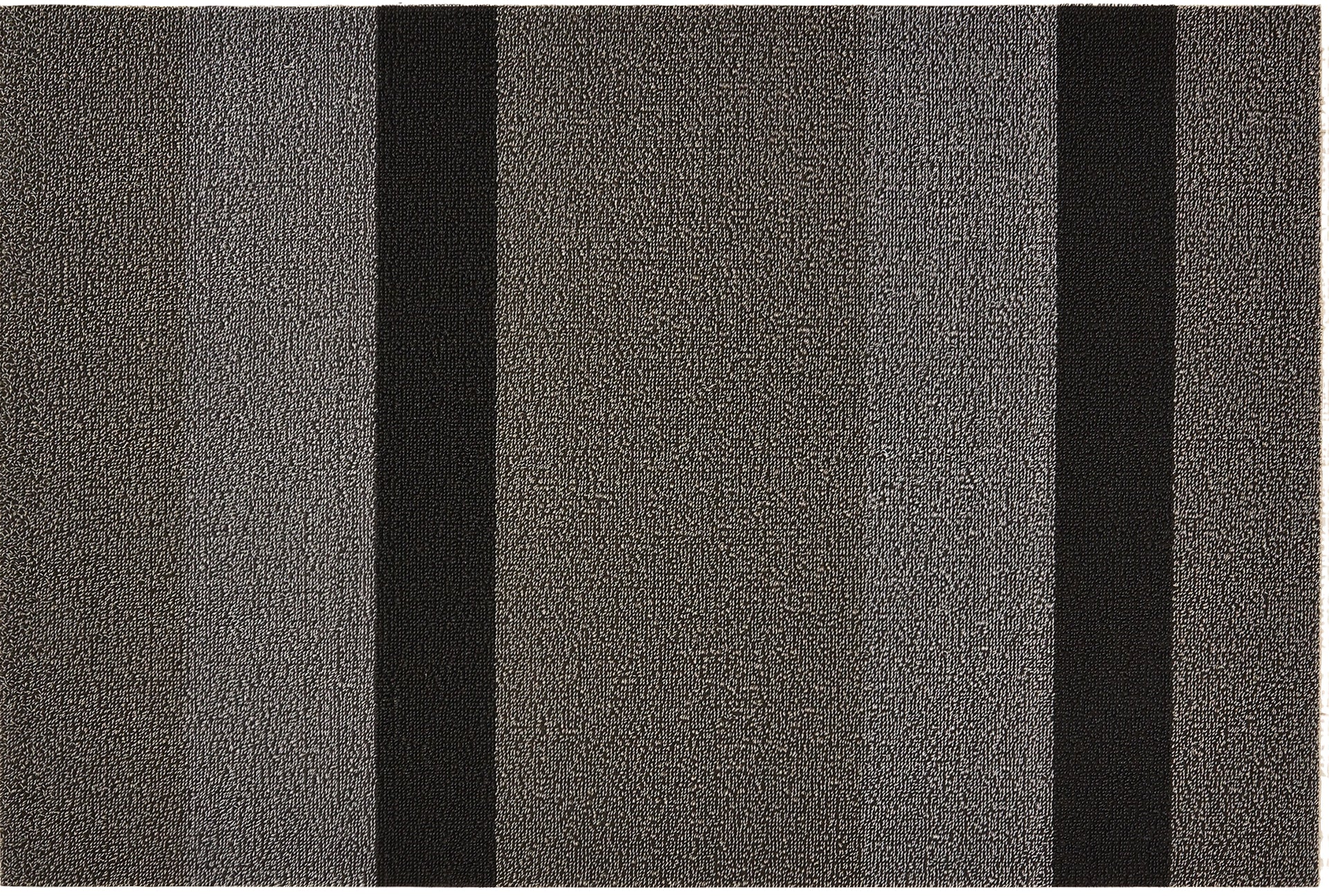 BOLD STRIPE SHAG UTILITY MAT, SILVER & BLACK