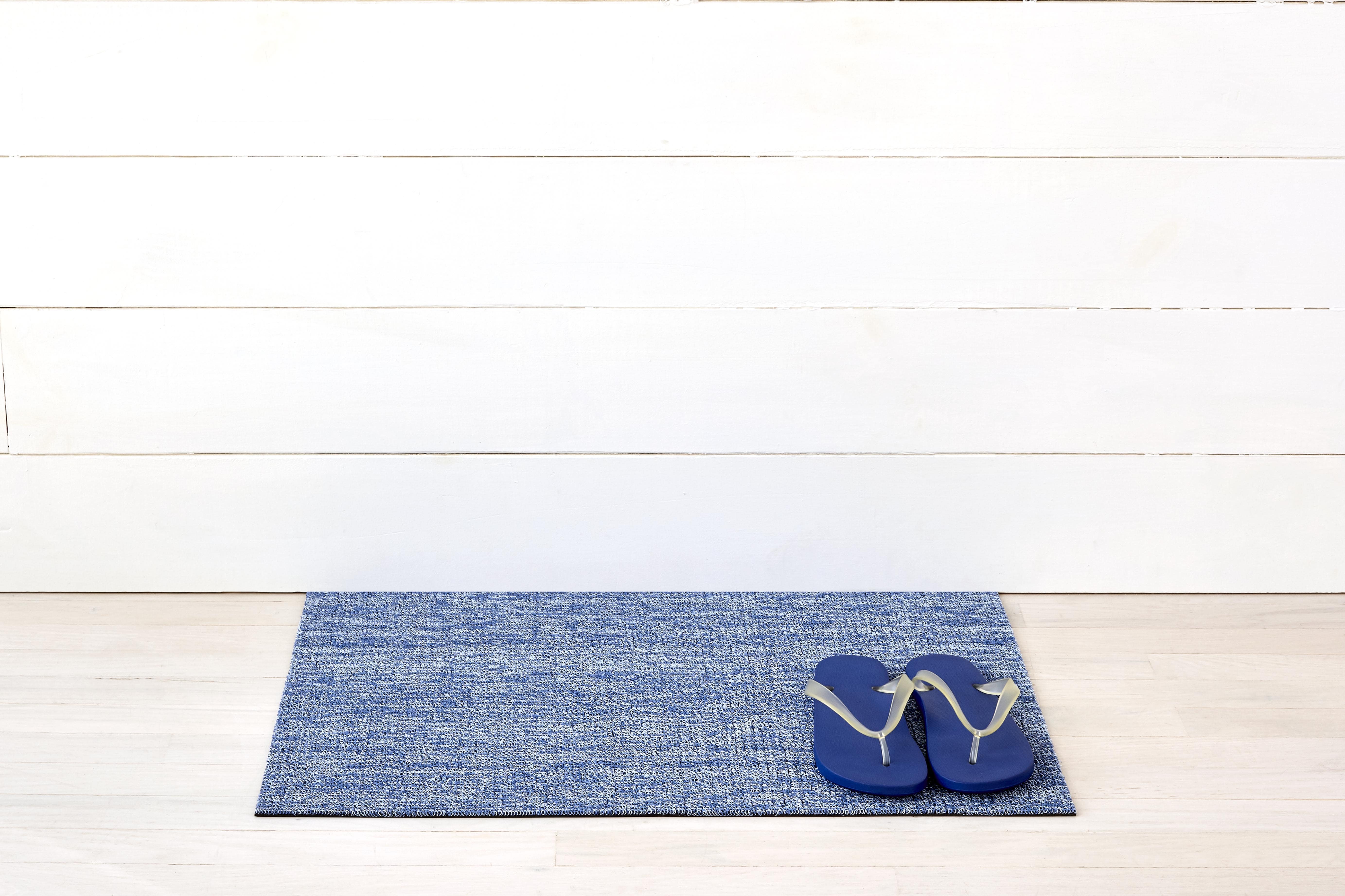 HEATHERED SHAG DOORMAT, CORNFLOWER