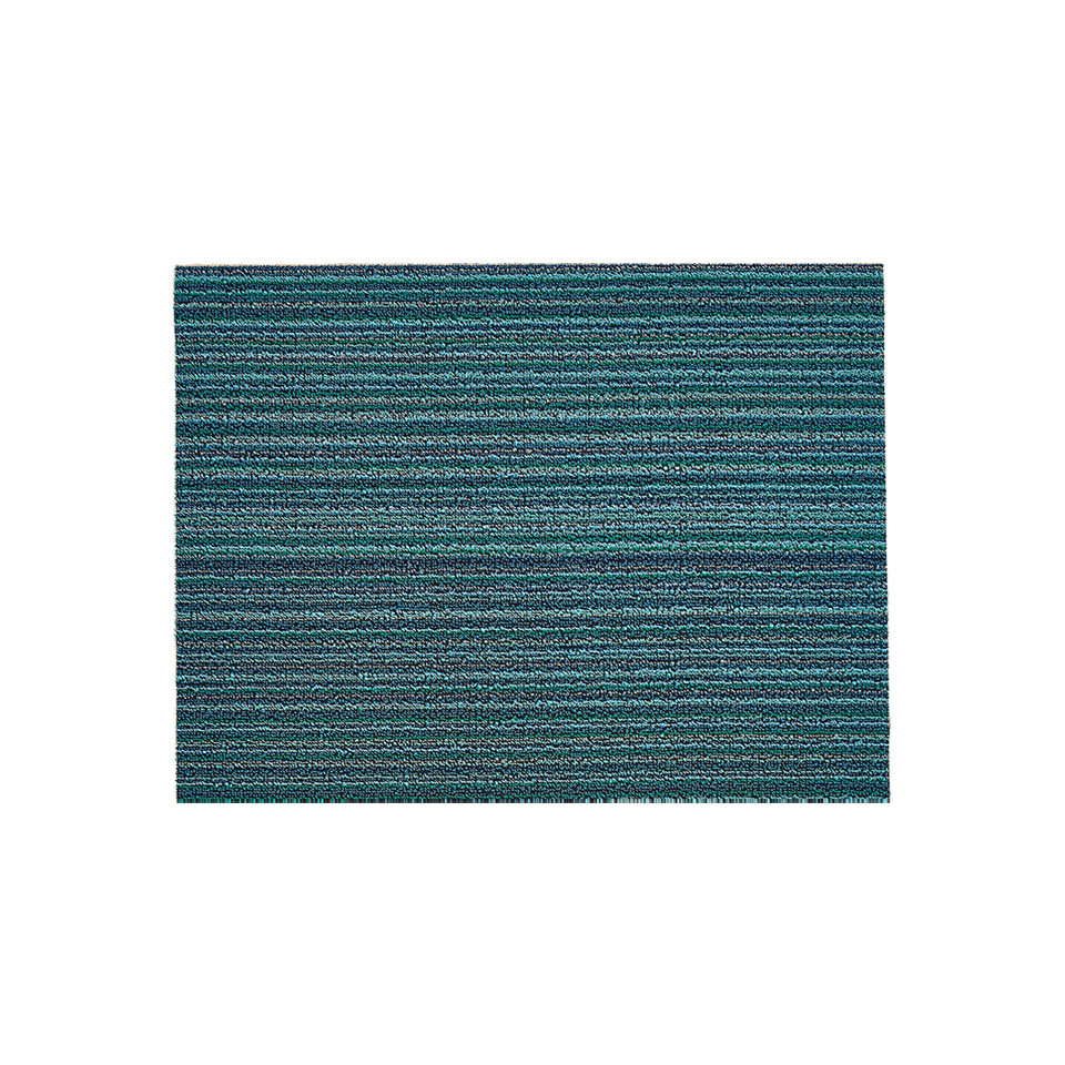 SKINNY STRIPE SHAG DOORMAT, TURQUOISE