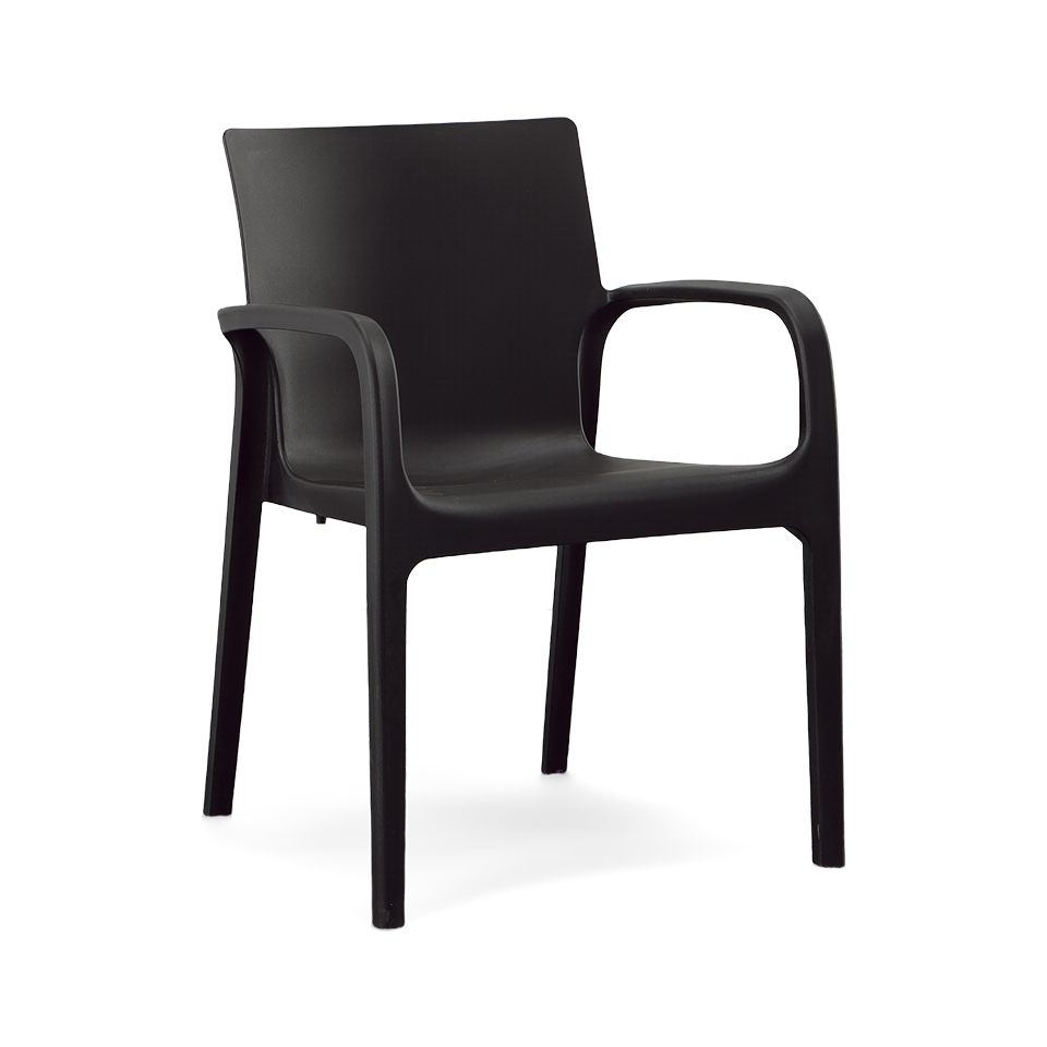 Alissa Stackable Arm Chair, Black | Summer House Patio