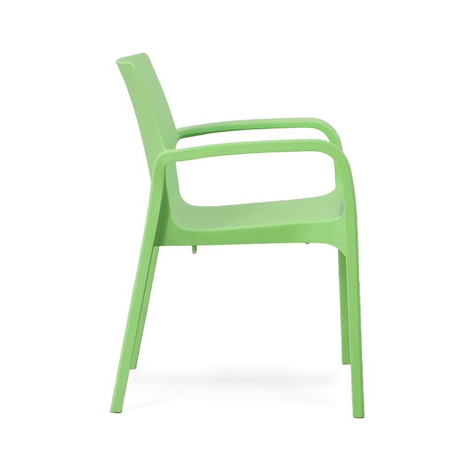 ALISSA STACKABLE ARM CHAIR, GREEN