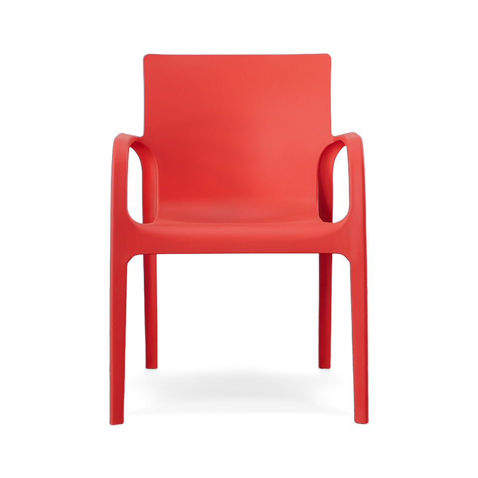 ALISSA STACKABLE ARM CHAIR, RED