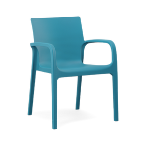 ALISSA STACKABLE ARM CHAIR, TURQUOISE