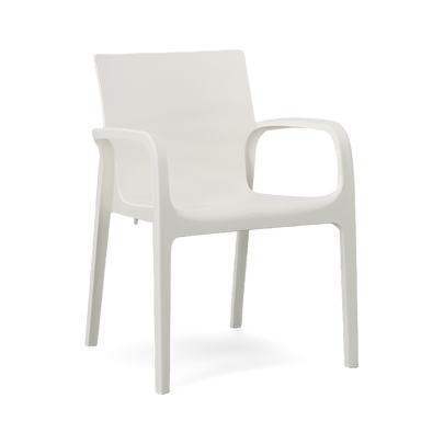 ALISSA STACKABLE ARM CHAIR, WHITE